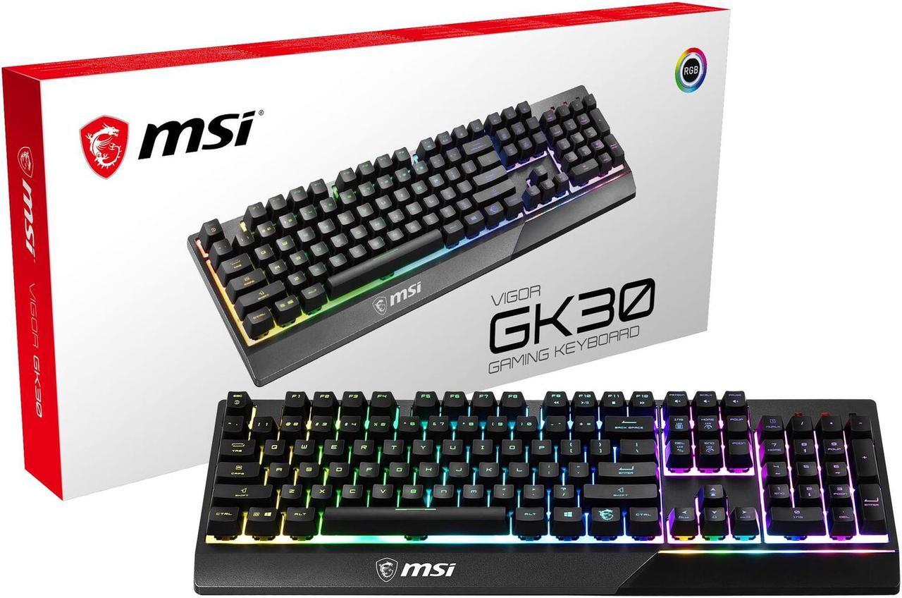 Main image of MSI Vigor GK30 GAMING Keyboard, Mechanical-like Plunger, RGB Backlit 104 Keys