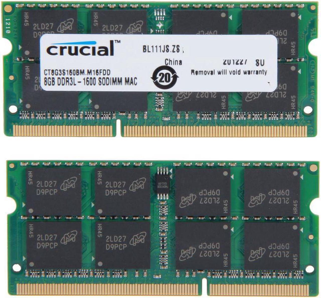 Crucial Laptop Memory Mac CT8G3S160BM 16GB(2 x 8GB) 2RX8 DDR3L 1600Mhz(PC3 12800) 204-Pin 1.35V SODIMM RAM For HP ENVY TS m7 (4th Gen Intel Core)