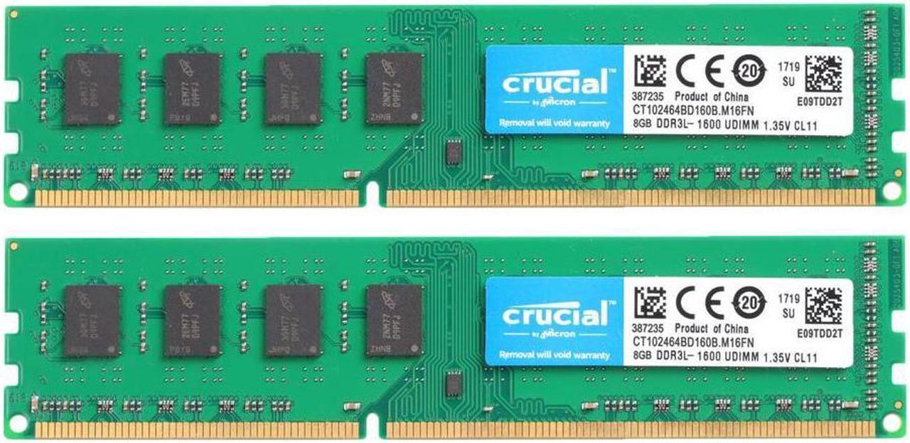 16GB (2 x 8GB) RAM 240-Pin DDR3 2RX8 DIMM CL11 SDRAM DDR3L 1600 (PC3L 12800) Desktop Memory Model CT2K102464BD160B  Compatible With HP ENVY 750-116 by Crucial RAM