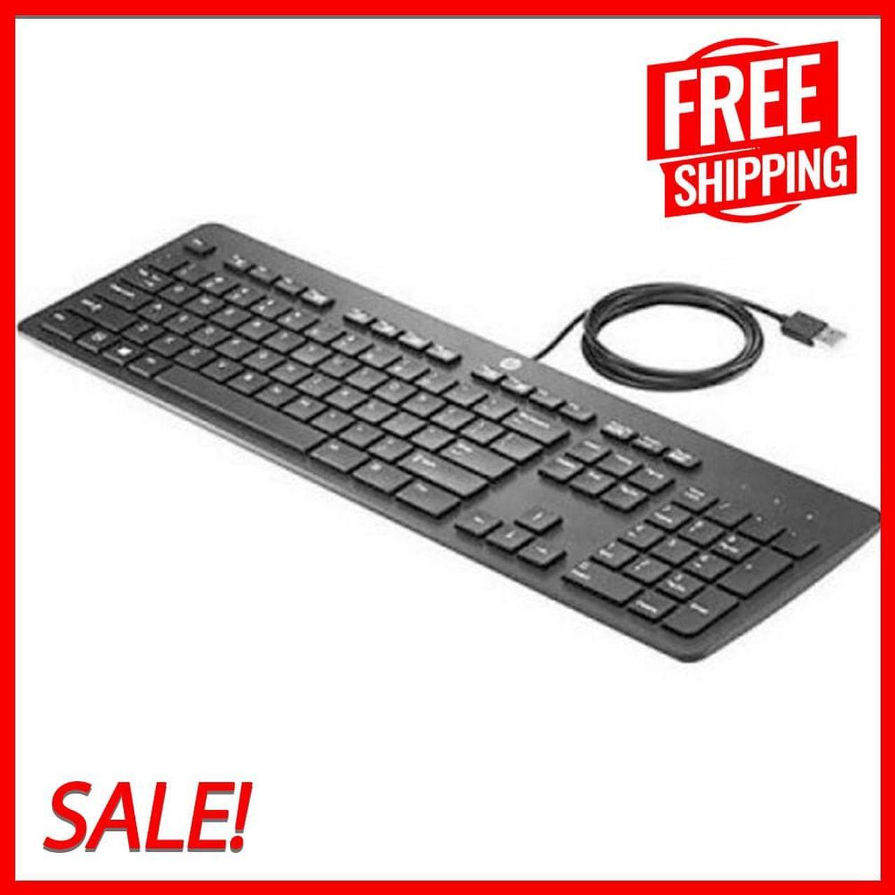 Alt view image 8 of 9 - New HP 803181-001 Wired USB Slim Keyboard