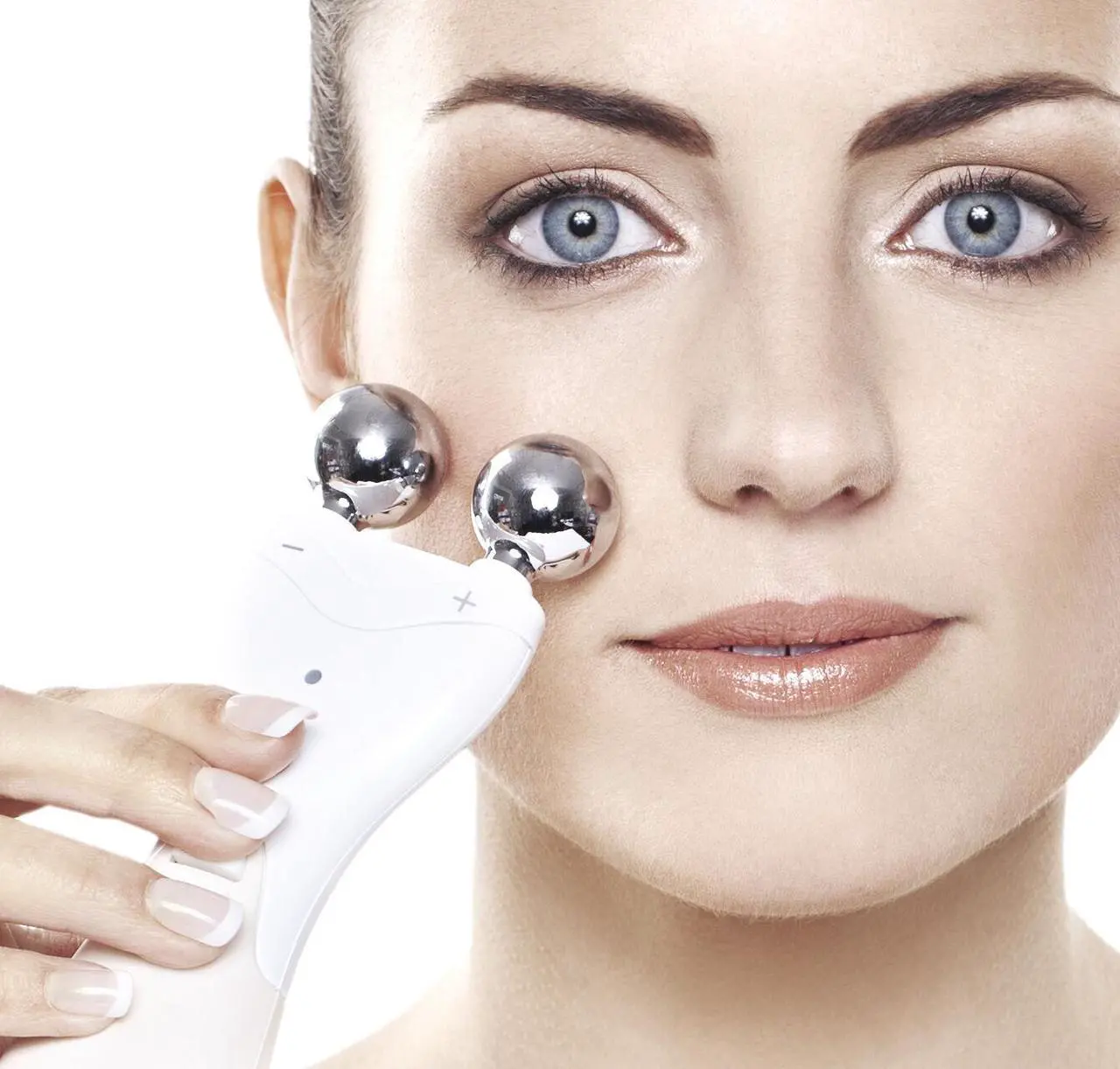 Alt view image 3 of 7 - Rio 60 Second Face Lift Toner EMS Collagen Firming Exercises Facial Neck Muscles