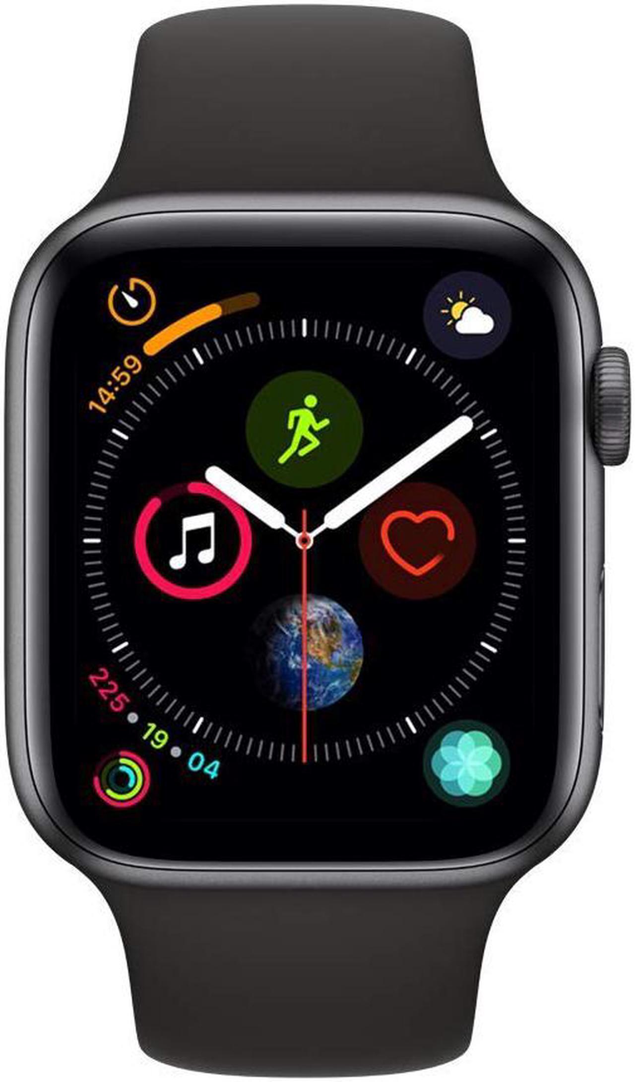 Alt view image 2 of 3 - Apple Watch Series 4 44mm Space Gray (GPS + Cellular Unlocked) Space Gray Aluminum Case with Black Sport Band MTUW2LL/A Grade A