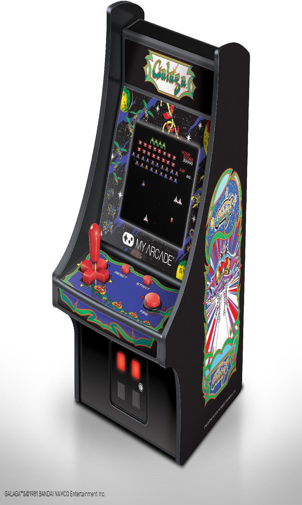 Alt view image 13 of 20 - MY ARCADE BANDAI NAMCO GALAGA 6" Micro Arcade Machine Portable Handheld Video Game