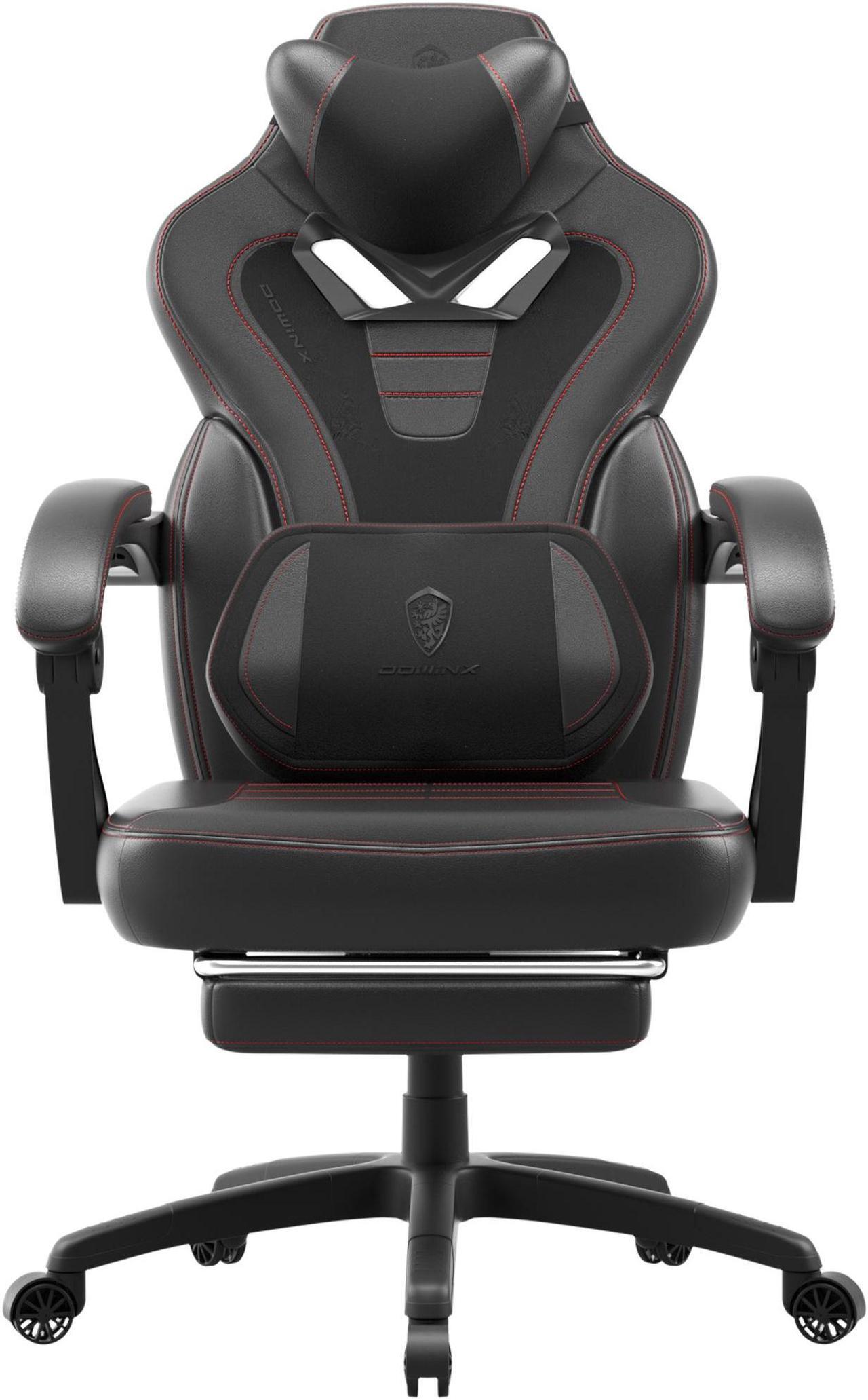 Main image of Dowinx Gaming Chair with Footrest, Ergonomic Massage Game Chair for Adults, Heavy-Duty PC Computer Chair with Massage Lumbar Support, Adjustable Recline and Storage Pouch For Home Office, Black