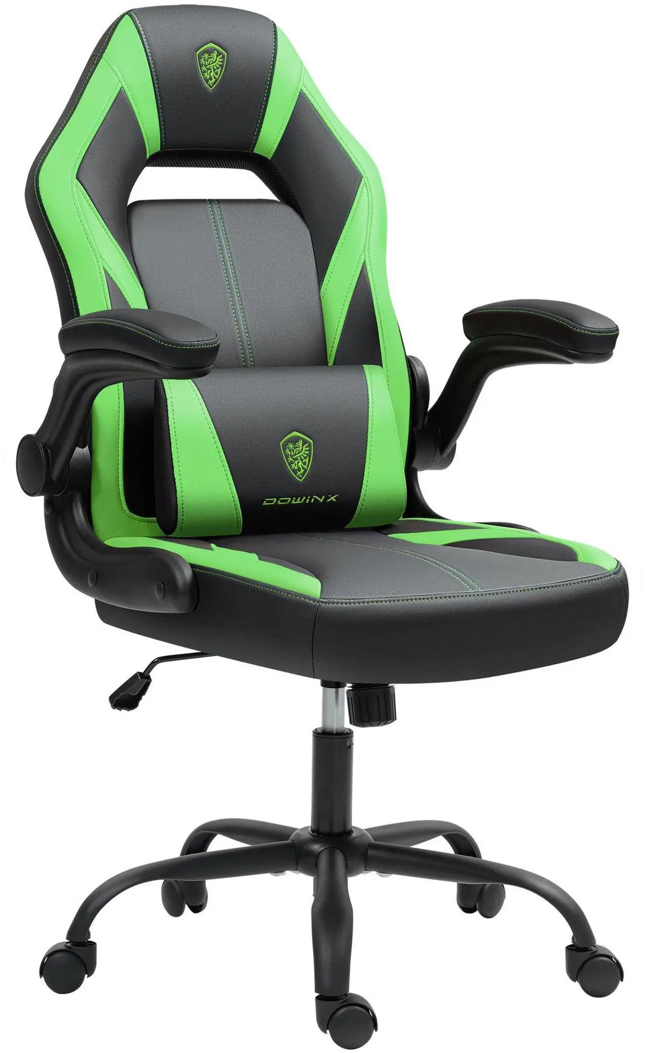 Main image of Dowinx Gaming Chair, Breathable PU Leather Gamer Chair with Pocket Spring Cushion, Adjustable Swivel Task Chair ,Ergonomic Computer Chair with  Lumbar Support,LS-666105 Black / Green