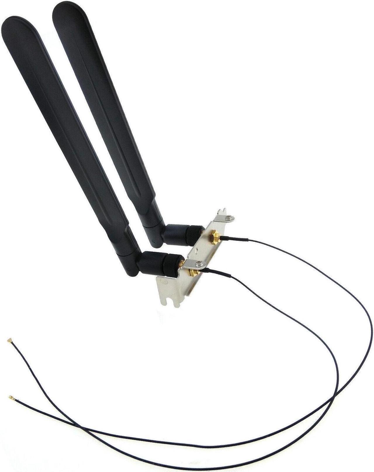 Main image of QAREQU M.2 to RP-SMA Aerial Cable Wire 8dBi Antenna WiFi Bluetooth Low Profile Bracket