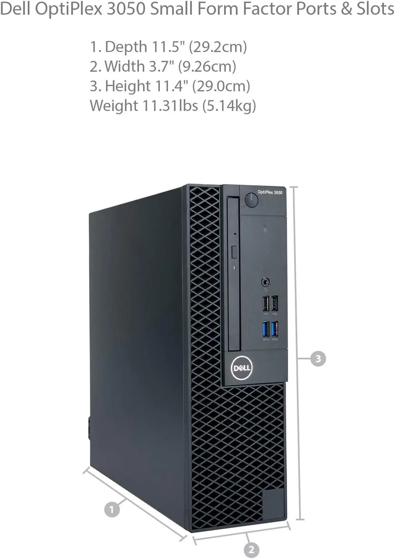 Alt view image 7 of 7 - Dell Optiplex 3050 SFF Desktop - 7th Gen. Intel Core i5-7500 Quad-Core Processor up to 3.8 GHz, 8GB DDR4 Memory, 1TB SATA Hard Drive, Intel HD Graphics 630, DVD Burner, Windows 10 Pro (64-bit)