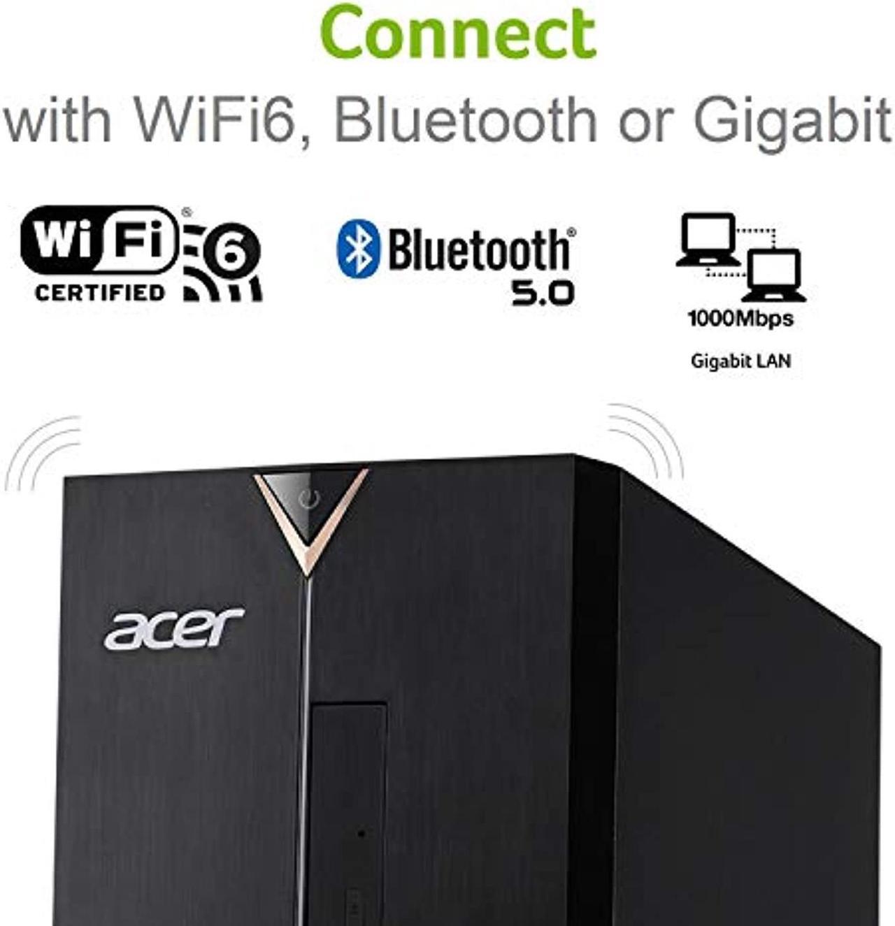 Alt view image 2 of 5 - Acer Aspire TC-895-UA92 Desktop, 10th Gen Intel Core i5-10400 6-Core Processor, 12GB 2666MHz DDR4, 512GB NVMe M.2 SSD, 8X DVD, 802.11ax Wi-Fi 6, USB 3.2 Type C, Windows 10 Home (DT.BF2AA.002)
