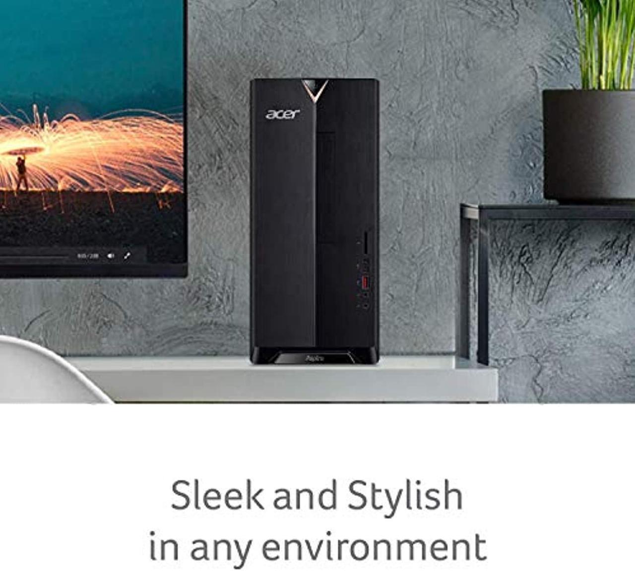 Alt view image 4 of 7 - Acer Aspire TC-885-UA91 Desktop, 9th Gen Intel Core i3-9100, 8GB DDR4, 512GB SSD, 8X DVD, 802.11AC Wifi, USB 3.1 Type C, Windows 10 Home,Black (DT.BE0AA.001)