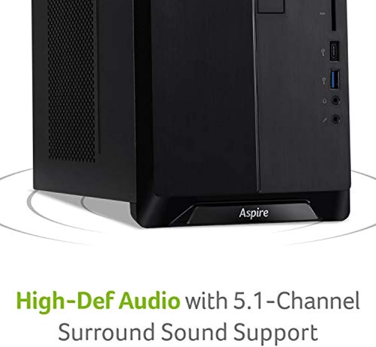 Alt view image 3 of 5 - Acer Aspire TC-895-UA92 Desktop, 10th Gen Intel Core i5-10400 6-Core Processor, 12GB 2666MHz DDR4, 512GB NVMe M.2 SSD, 8X DVD, 802.11ax Wi-Fi 6, USB 3.2 Type C, Windows 10 Home (DT.BF2AA.002)
