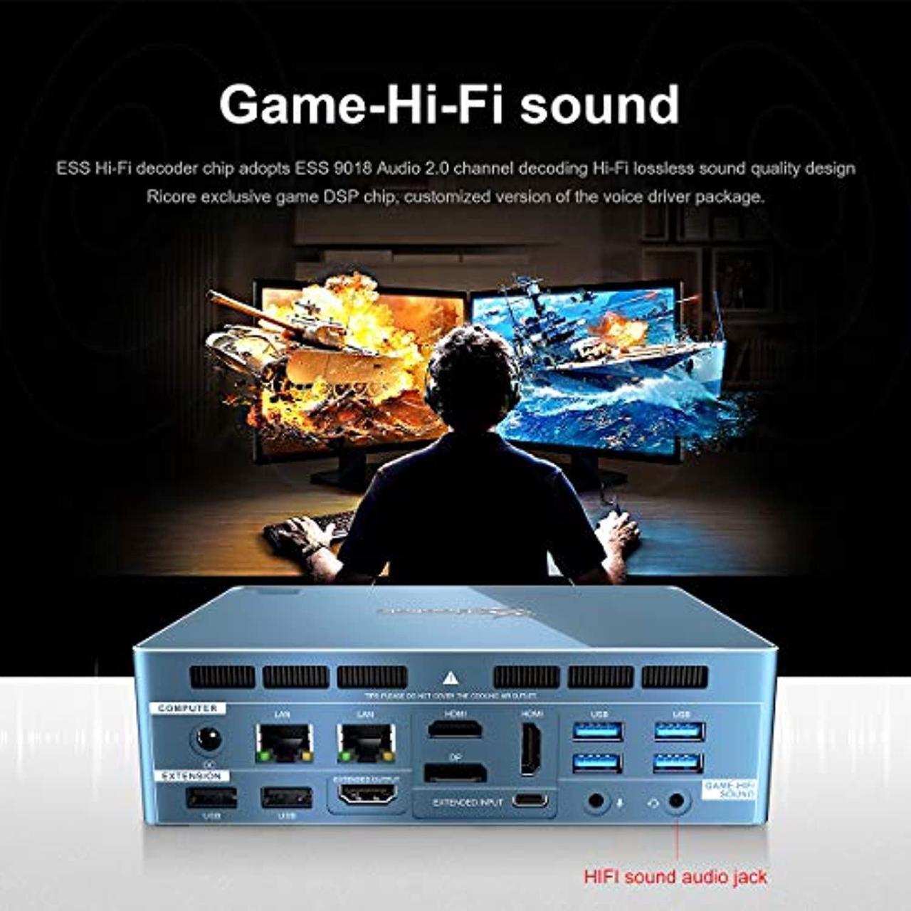 Alt view image 2 of 5 - Beelink GTR PRO Mini PC Windows 10 Pro,AMD Ryzen 5 3550H Processor(up to 3.7 GHz) 16GB DDR4 512GB NVMe SSD+1TB HDD,WiFi 6,BT5.0,Dual Gigabit Ethernet,Multi-Screen Interactive,4K Hi-Fi soundGaming PC