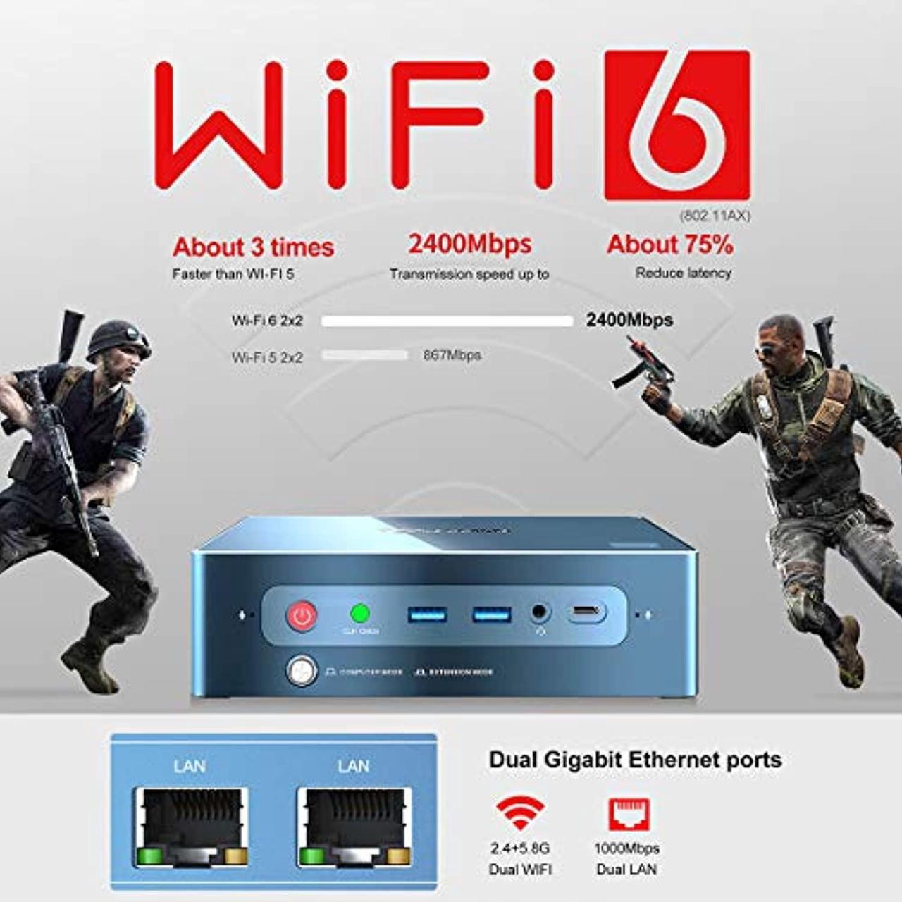 Alt view image 4 of 5 - Beelink GTR PRO Mini PC Windows 10 Pro,AMD Ryzen 5 3550H Processor(up to 3.7 GHz) 16GB DDR4 512GB NVMe SSD+1TB HDD,WiFi 6,BT5.0,Dual Gigabit Ethernet,Multi-Screen Interactive,4K Hi-Fi soundGaming PC