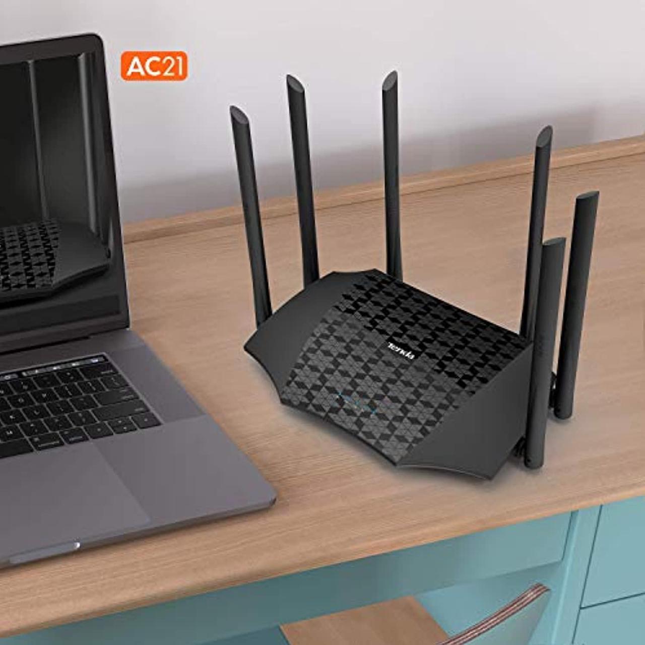 Alt view image 5 of 5 - Tenda AC21 Smart WiFi Router - Dual Band Gigabit Wireless (up to 2033 Mbps) Internet Router for Home, 4X4 MU-MIMO Technology, Parental Control Compatible with Alexa (AC2100)