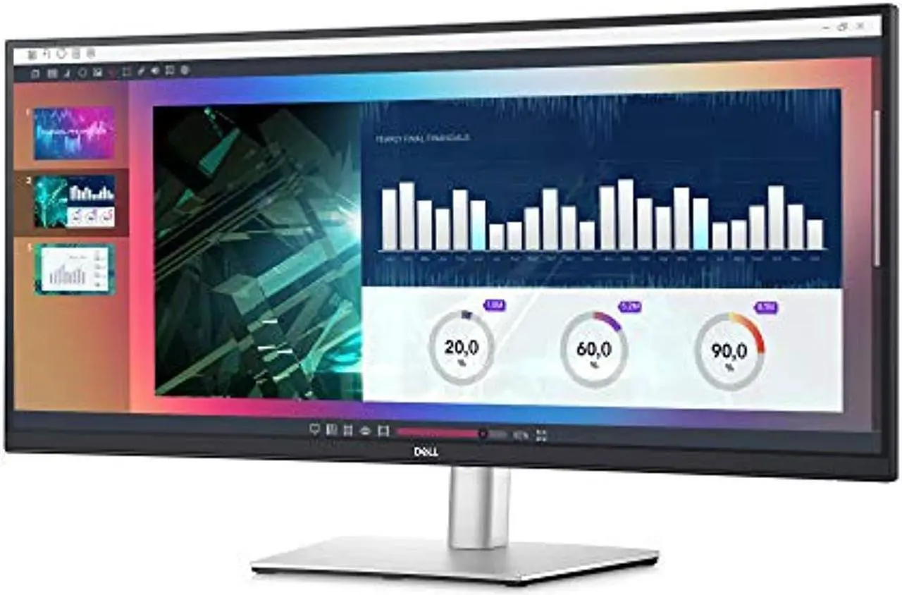 Alt view image 2 of 5 - Dell 34 Inch Ultrawide Monitor, WQHD (Wide Quad High Definition), Curved USB-C Monitor (P3421W), 3440 x 1440 at 60Hz, 3800R Curvature, 1.07 Billion Colors, Adjustable, Black (Latest Mode (DELL-P3421W)