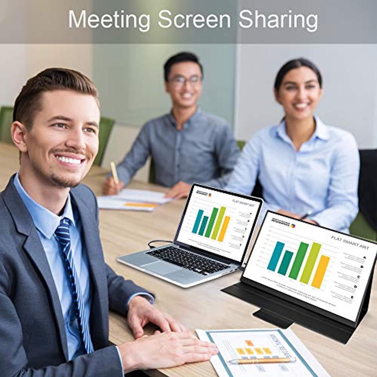 Alt view image 5 of 6 - hongo 100% srgb portable monitor 15.6 inch metal frame 2nd monitor fhd 1080p hdr ips computer screen with usb c hdmi dual speak