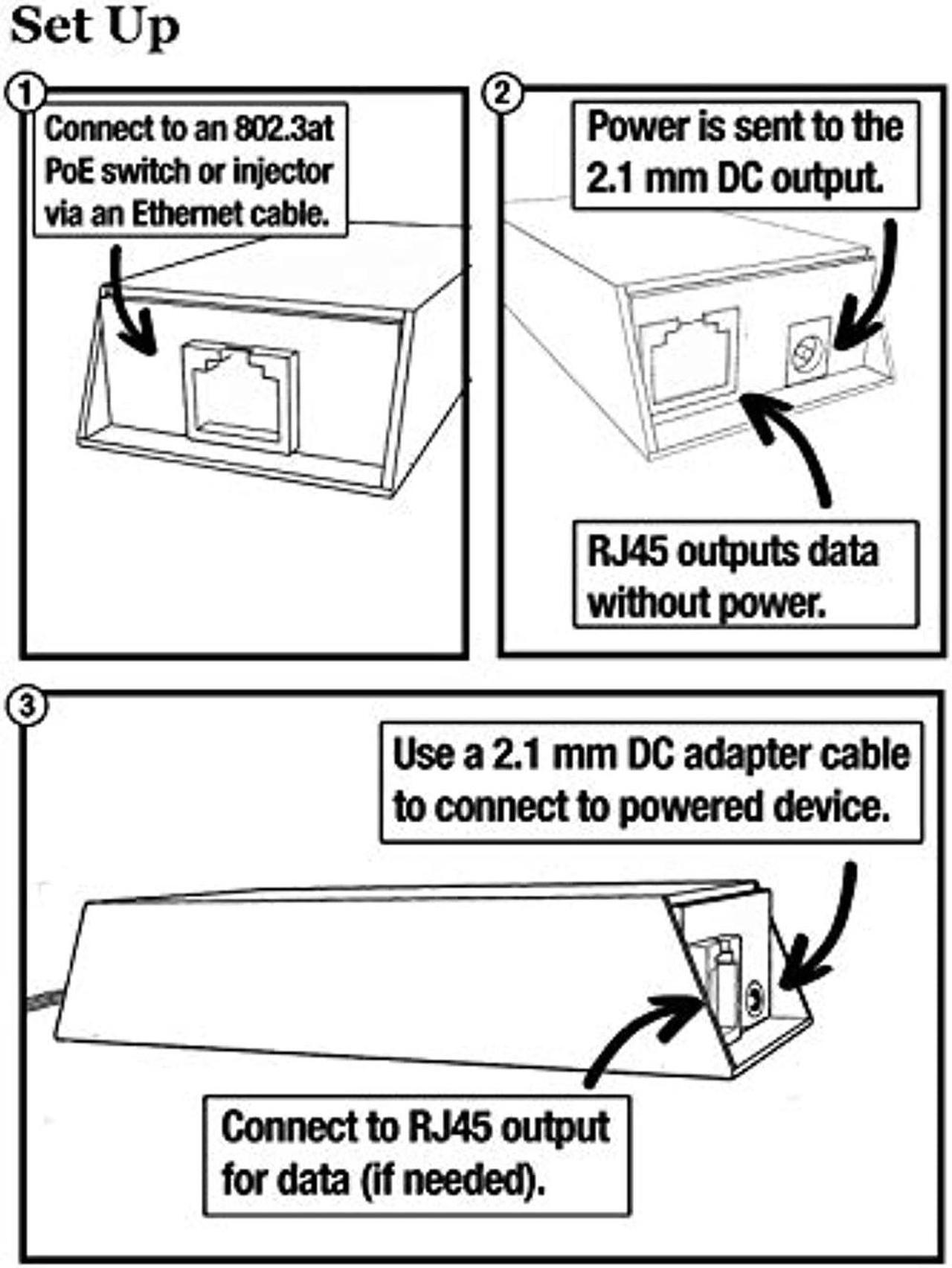 Alt view image 2 of 5 - PoE+ Splitter/Converter for Non-PoE Devices | 5v, 12v, 15v or 19v Output with Various Compatibility Options (5 Volt 20 Watt - No Adapter) (GAT-5V20W)