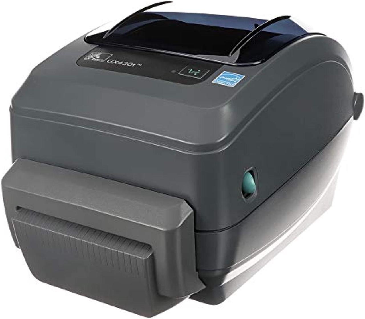 Zebra GX430t Thermal Transfer Desktop Printer Print Width of 4 in USB Serial Parallel and Ethernet Port Connectivity Includes Cutter GX43-102412-000 (GX43-102412-000)