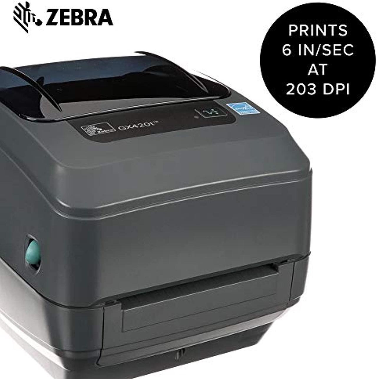 Zebra GX420t Thermal Transfer Desktop Printer Print Width of 4 in USB Serial and Parallel Port Connectivity GX42-102510-000 (GX42-102510-000)