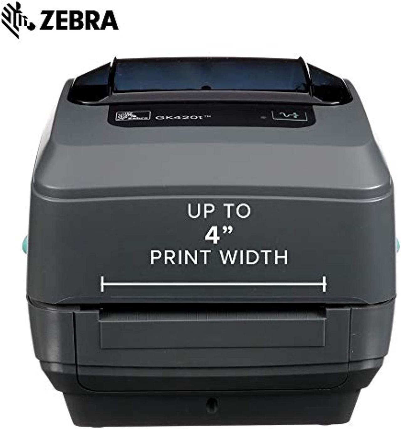 Zebra GK420t Thermal Transfer Desktop Printer Print Width of 4 in USB Serial and Parallel Connectivity GK42-102510-000 (GK42-102510-000)