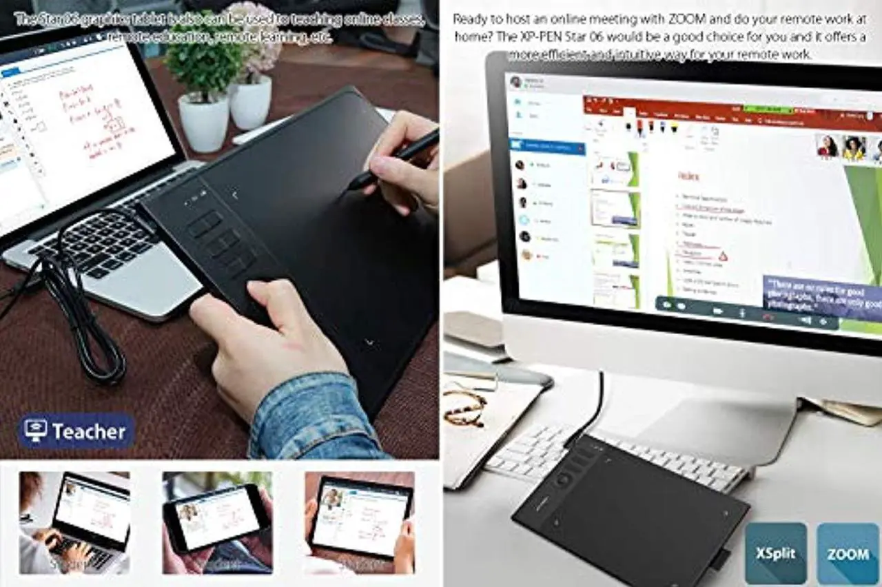Alt view image 3 of 5 - XP-Pen Star06 Wireless 2.4G Graphics Drawing Tablet Digital Tablet Painting Board with 6 Hot Keys-10x6 Inch (Star06)