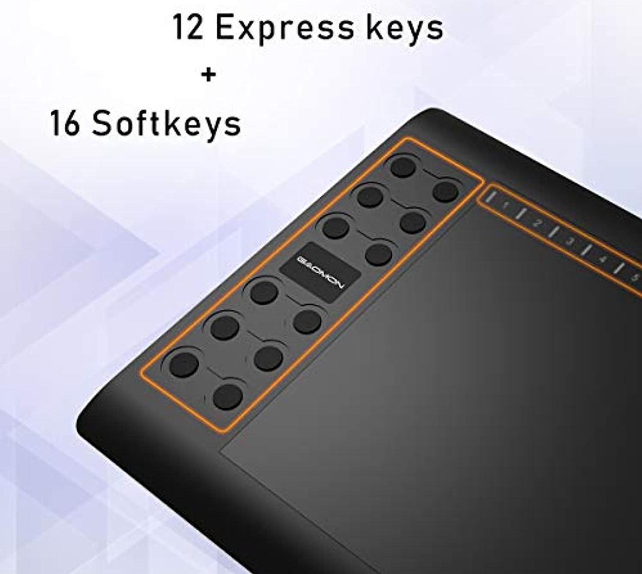 Alt view image 2 of 5 - GAOMON M106K 10 x 6 Inches Painting Digital Graphics Pen Tablet with 12 Express Keys and 16 Softkeys (ca-M106K)