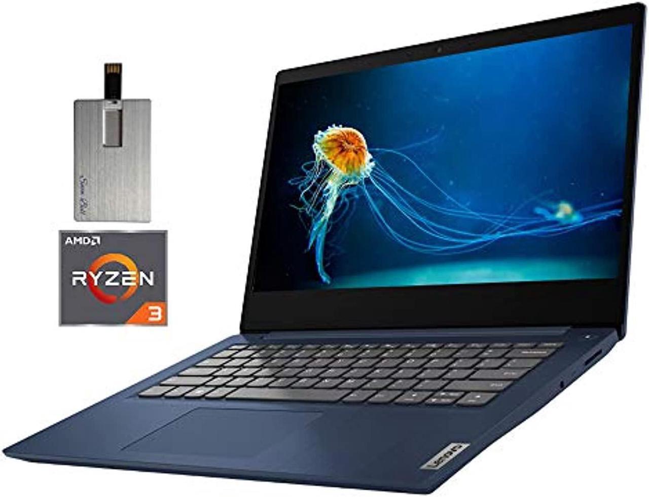 Main image of 2021 Lenovo IdeaPad 3 14" FHD Laptop Computer, AMD 3rd Gen Ryzen 3-3250U, 8GB RAM, 1TB HDD, AMD Radeon Vega 3, Dolby Audio, HD Webcam, HDMI, Windows 10 S, Abyss Blue, 32GB SnowBell USB Card