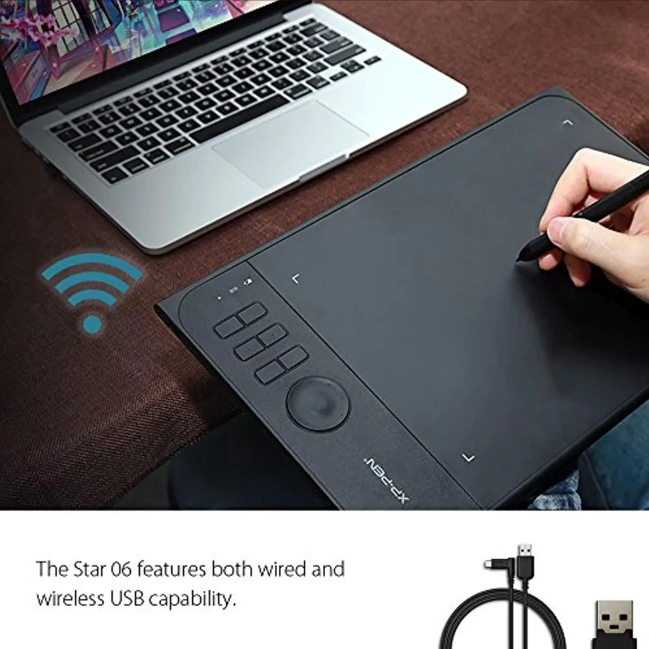 Alt view image 5 of 5 - XP-Pen Star06 Wireless 2.4G Graphics Drawing Tablet Digital Tablet Painting Board with 6 Hot Keys-10x6 Inch (Star06)