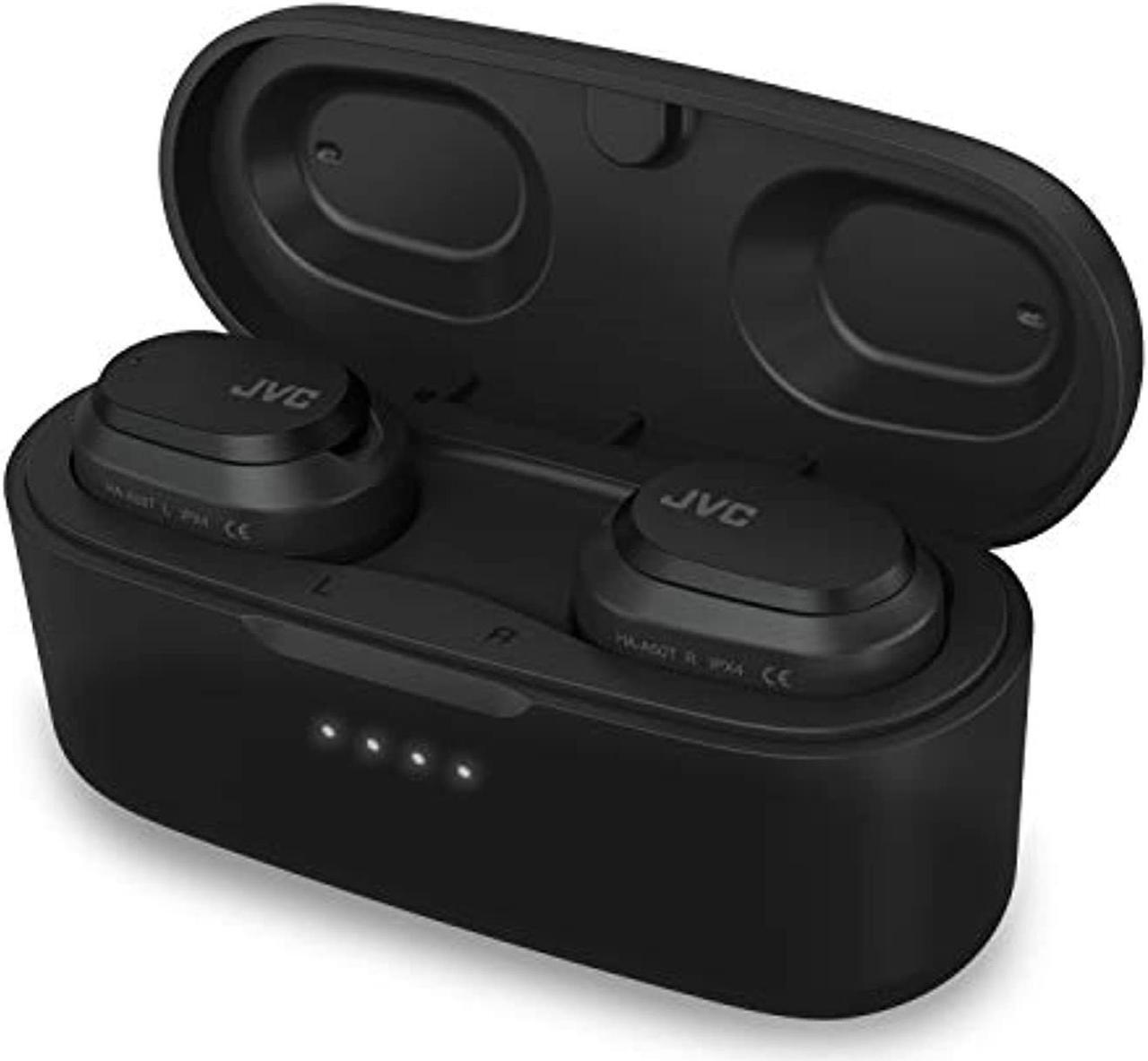 Alt view image 2 of 5 - JVC HAA50TB Truly Wireless Earbuds Noise Cancelling Earbuds with Memory Foam Earpieces, 32H Battery Life with Charging Case, Touch  and  Talk, Bluetooth 5.0, Touch Sensor Control, Waterproof (HAA50TB)