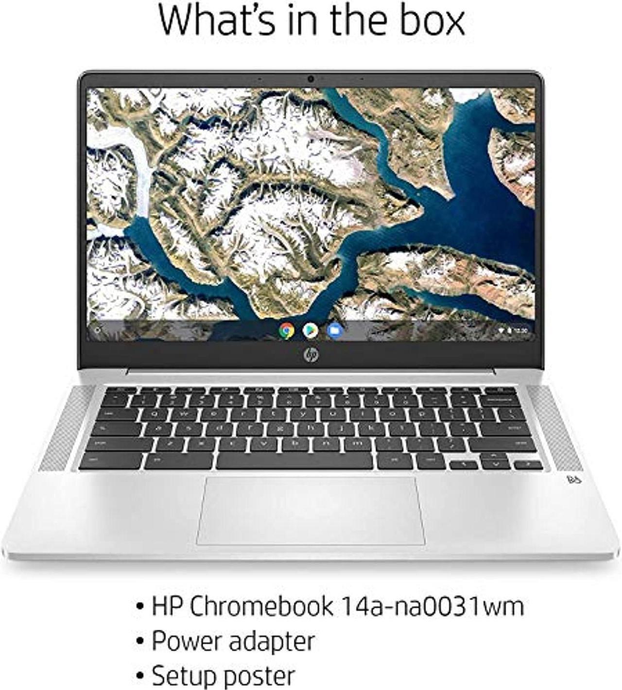 Alt view image 5 of 5 - HP 14 Chromebook Laptop Computer 14" HD SVA Anti-Glare Display Intel Celeron Dual-Core N5000 Processor 4GB DDR4 64GB eMMC Backlit WiFi Webcam Chrome OS Google Classroom Compatible w/ 32GB SD Card