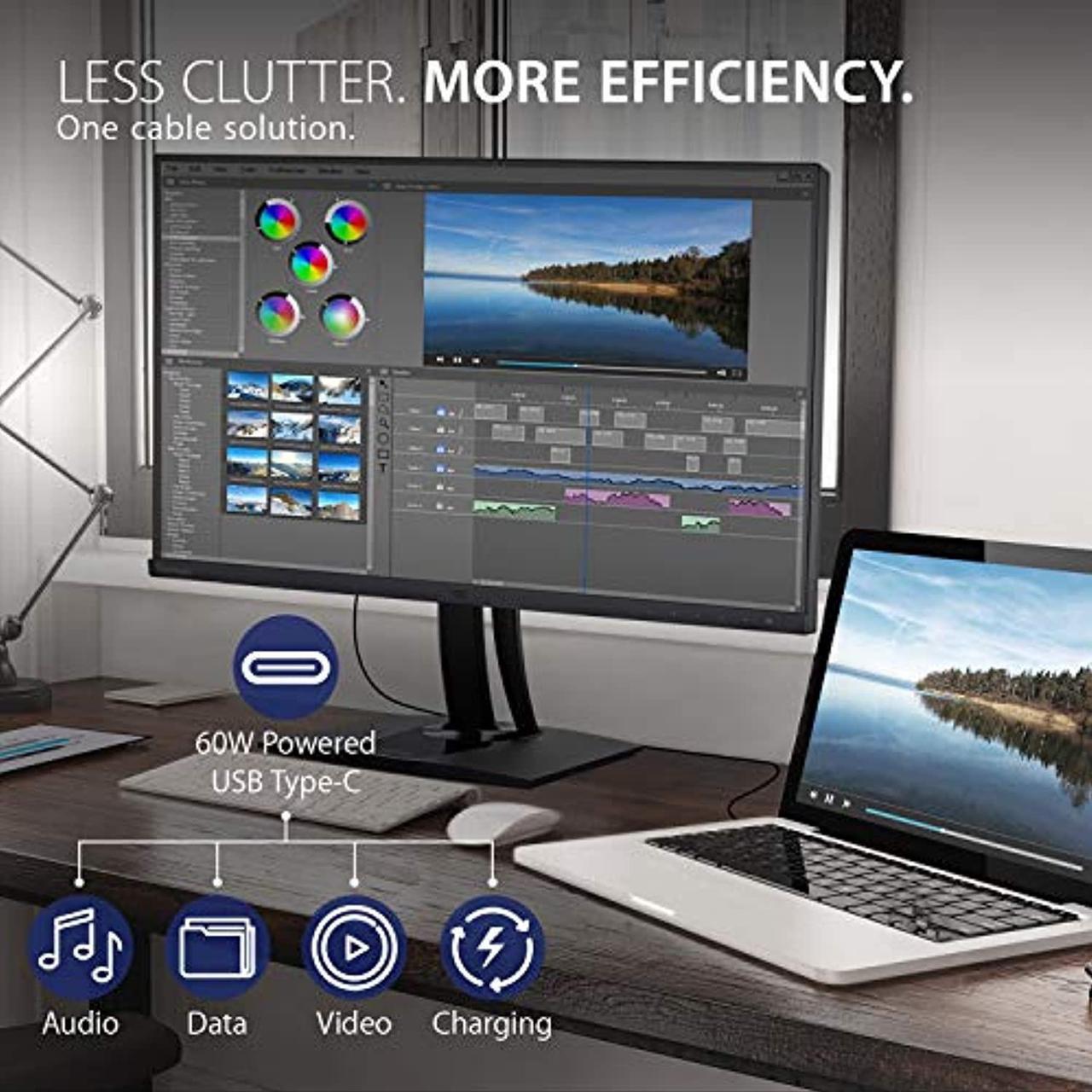Alt view image 2 of 5 - ViewSonic VP2785-4K 27-Inch Premium IPS 4K Monitor with Advanced Ergonomics, ColorPro 99%A AdobeRGB Rec 709, 14-bit 3D LUT, Eye Care, 65W USB C, HDMI, DP for Home and Office (VP2785-4K)