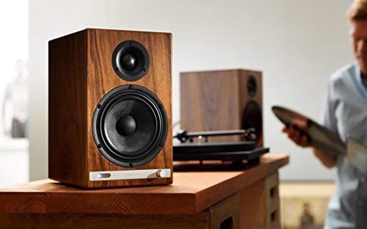 Alt view image 4 of 5 - Audioengine HD6 Wireless Speaker | Desktop Monitor Speakers | Home Music System aptX HD Bluetooth, 150W Powered Bookshelf Stereo Speakers, AUX Audio, USB, Optical, RCA, 24-bit DAC (Wal (HD6-WAL(230V))