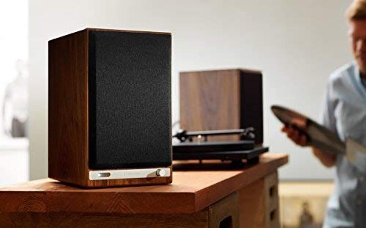 Alt view image 5 of 5 - Audioengine HD6 Wireless Speaker | Desktop Monitor Speakers | Home Music System aptX HD Bluetooth, 150W Powered Bookshelf Stereo Speakers, AUX Audio, USB, Optical, RCA, 24-bit DAC (Wal (HD6-WAL(230V))