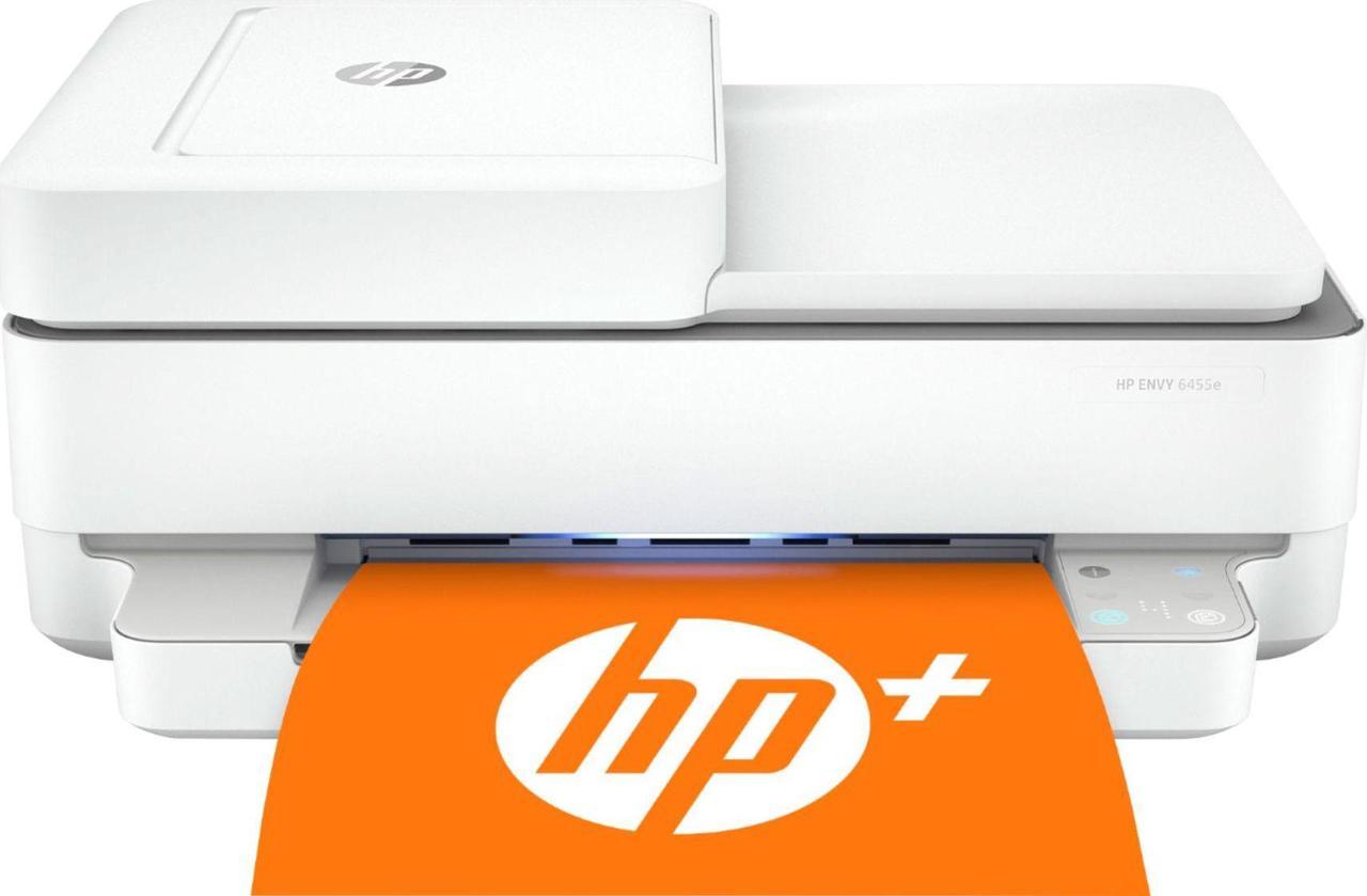 HP - ENVY 6455e Wireless All-In-One Inkjet Printer with 3 months of Instant Ink Included with HP+ - White (6455E)