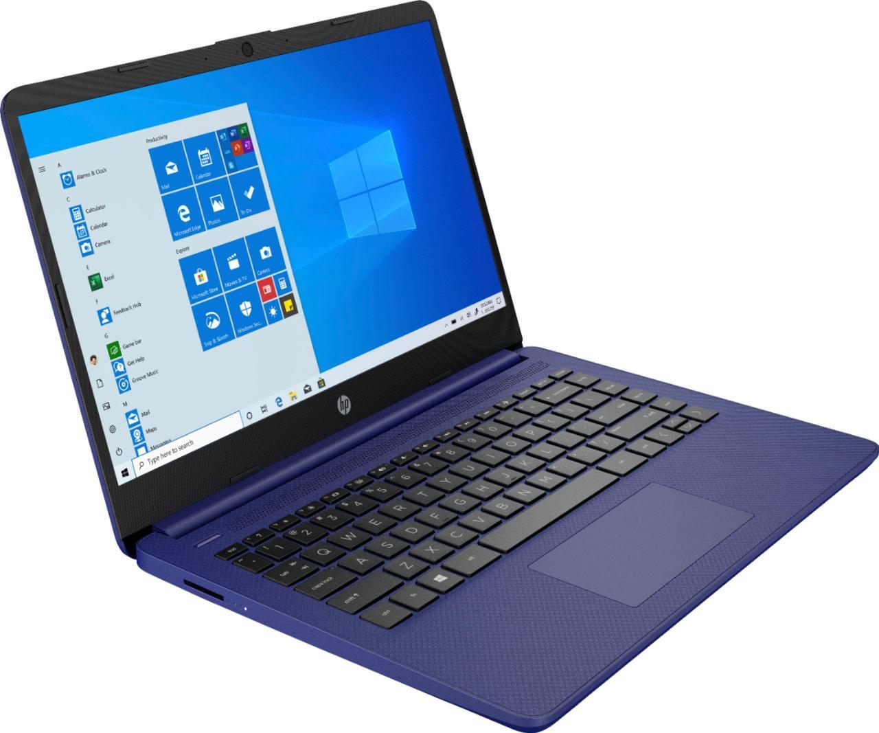 Alt view image 3 of 7 - HP - 14" Laptop - Intel Celeron - 4GB Memory - 64GB eMMC - Indigo Blue (14-DQ0005DX)