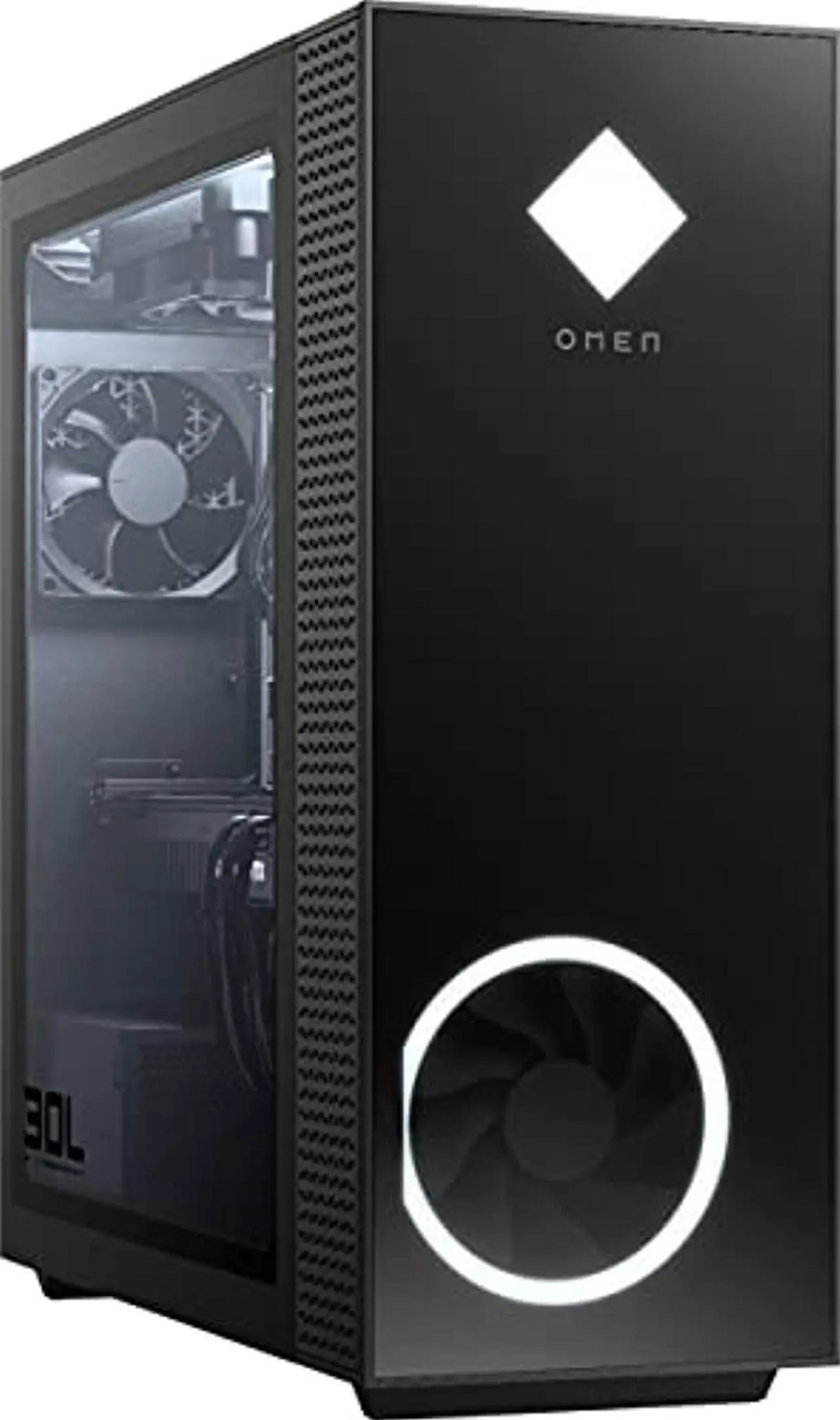 Alt view image 2 of 5 - HP OMEN 30L- Gaming Desktop - AMD Ryzen 5 5600G (3.90 GHz up to 4.40 GHz) - HyperX 16 GB DDR4-3200 Memory - GeForce RTX 3060 12GB - 1TB SSD - Jet Black (2021 Model) (GT13-1074)