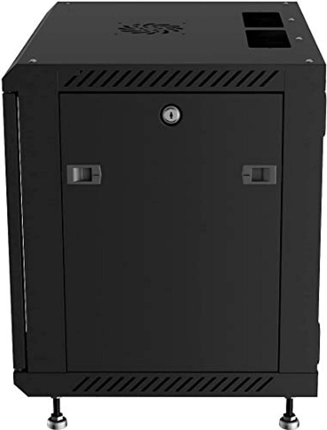 Alt view image 3 of 5 - Sysracks - Server Rack - Wall Cabinet - 6 U Wall Mount Rack Enclosure with Fans - Audio Rack - Network Rack - 24 Inch Depth AV Cabinet - Feet - PDU - Shelf - Locking Cabinet - Black