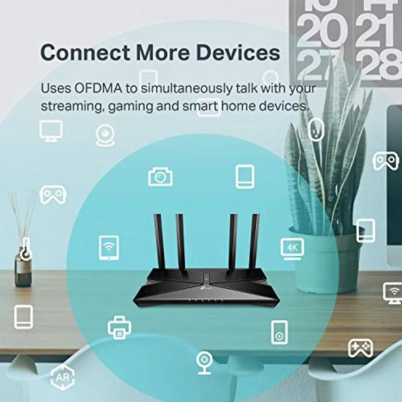 Alt view image 3 of 5 - TP-Link Wifi 6 AX1500 Smart WiFi Router (Archer AX10) - 802.11ax Router, 4 Gigabit LAN Ports, Dual Band AX Router,Beamforming,OFDMA, MU-MIMO, Parental Controls, Works with Alexa (ArcherAX10)