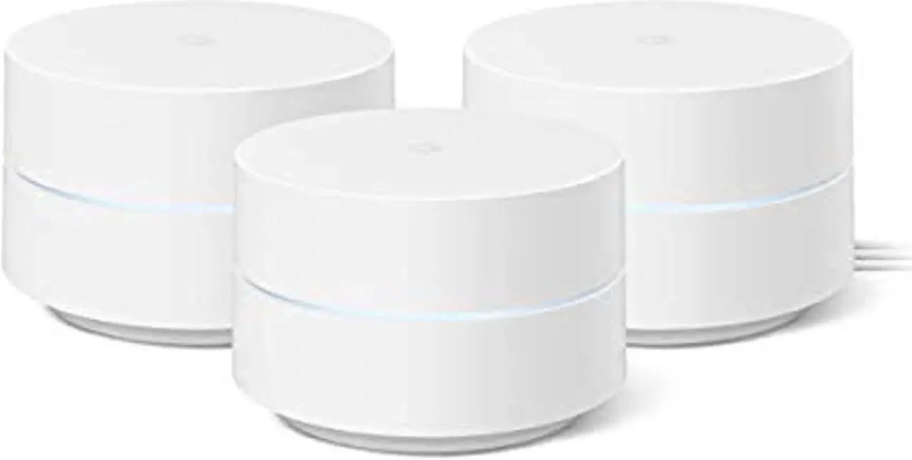 Main image of Google Wifi - AC1200 - Mesh WiFi System - Wifi Router - 4500 Sq Ft Coverage - 3 pack (GJ2CQ)