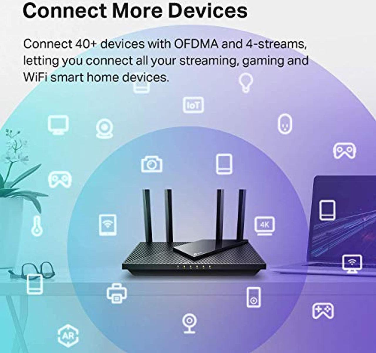 Alt view image 5 of 5 - TP-Link OneMesh WiFi 6 Router AX1800 Smart WiFi Router (Archer AX21) - Dual Band Gigabit Router + TP-Link AX1500 WiFi Extender Internet Booster(RE500X), OneMesh WiFi 6 Range Extender