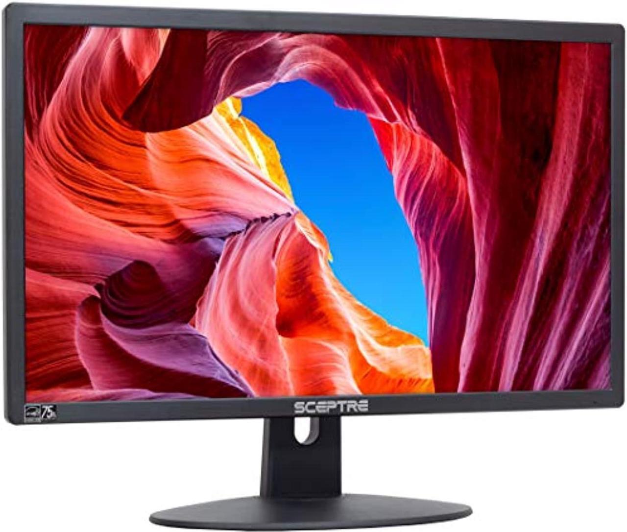 Alt view image 2 of 5 - Sceptre E225W-19203R 22" Ultra Thin 75Hz 1080p LED Monitor 2x HDMI VGA Build-in Speakers, Metallic Black 2018 (E225W-19203R)