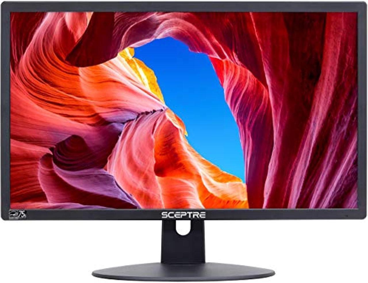 Alt view image 3 of 5 - Sceptre E225W-19203R 22" Ultra Thin 75Hz 1080p LED Monitor 2x HDMI VGA Build-in Speakers, Metallic Black 2018 (E225W-19203R)