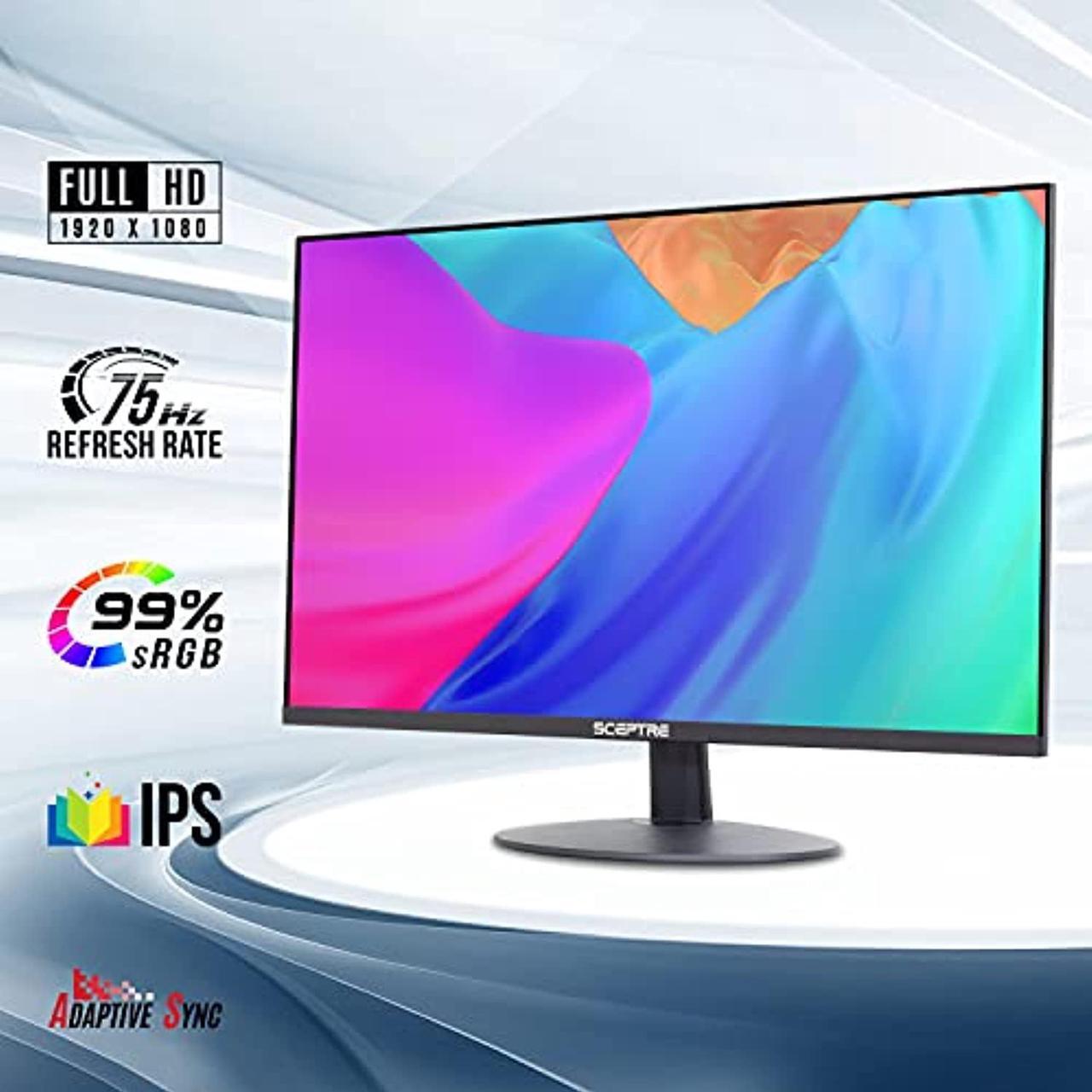 Alt view image 3 of 5 - Sceptre IPS 27" LED Gaming Monitor 1920 x 1080p 75Hz 99% sRGB 320 Lux HDMI x2 VGA Build-in Speakers, FPS-RTS Edgeless Black 2021 (E278W-FPT) (E278W-FPT)