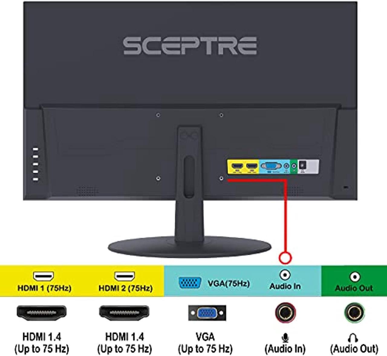 Alt view image 5 of 5 - Sceptre IPS 27" LED Gaming Monitor 1920 x 1080p 75Hz 99% sRGB 320 Lux HDMI x2 VGA Build-in Speakers, FPS-RTS Edgeless Black 2021 (E278W-FPT) (E278W-FPT)