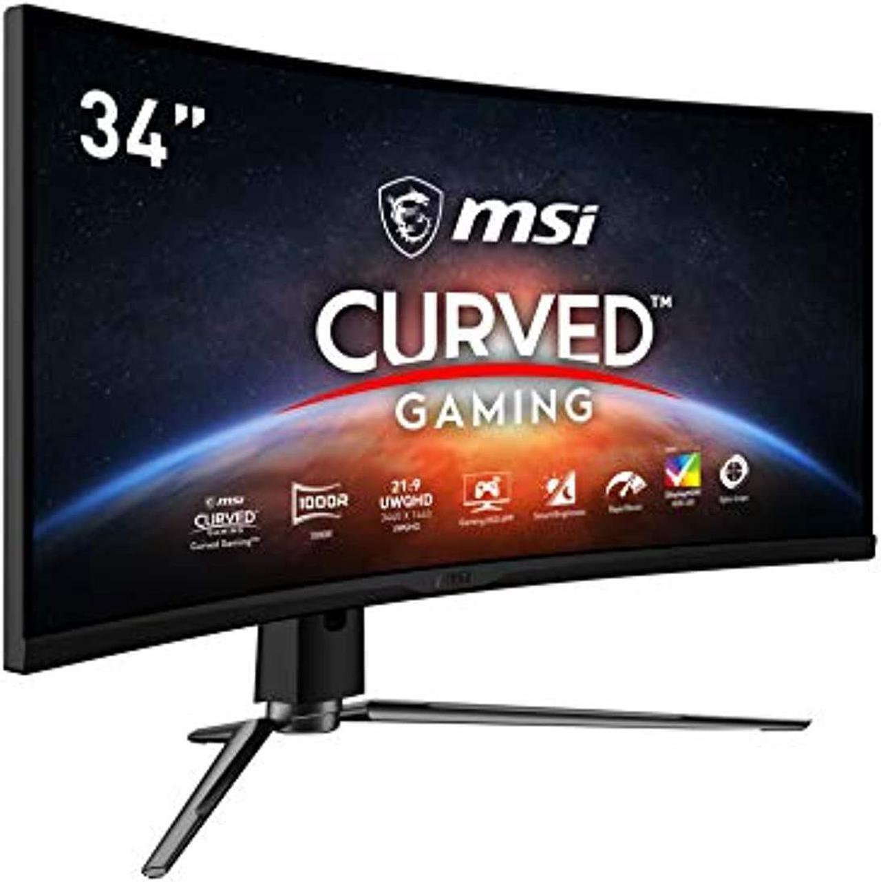 Alt view image 2 of 5 - MSI MPG ARTYMIS 343CQR 1000R Curvature 21:9 Aspect Ratio Anti-Glare Super Narrow Bezel 1ms 3440 x 1440 (UWQHD) 165Hz Refresh Rate Tilt/Swivel/Height Adjustment 34" AMD Freesync Gami (MPGARTYMIS343CQR)