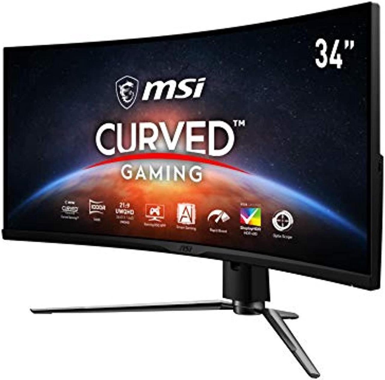 Alt view image 3 of 5 - MSI MPG ARTYMIS 343CQR 1000R Curvature 21:9 Aspect Ratio Anti-Glare Super Narrow Bezel 1ms 3440 x 1440 (UWQHD) 165Hz Refresh Rate Tilt/Swivel/Height Adjustment 34" AMD Freesync Gami (MPGARTYMIS343CQR)