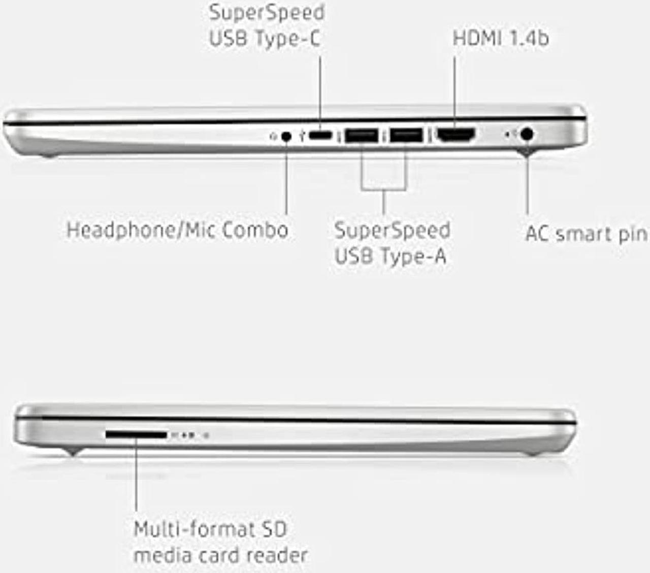 Alt view image 5 of 5 - HP 14 Laptop, AMD Ryzen 5 5500U, 8 GB RAM, 256 GB SSD Storage, 14-inch Full HD Display, Windows 10 Home, Thin  and  Portable, Micro-Edge  and  Anti-Glare Screen, Long Battery Life (14-fq (3D3F1UA#ABA)