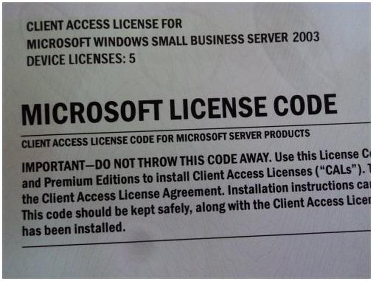 Main image of Microsoft Windows Small Business Server CAL 2003 License Pack Transition Pack Device CAL [Old Version] (T74-01132)