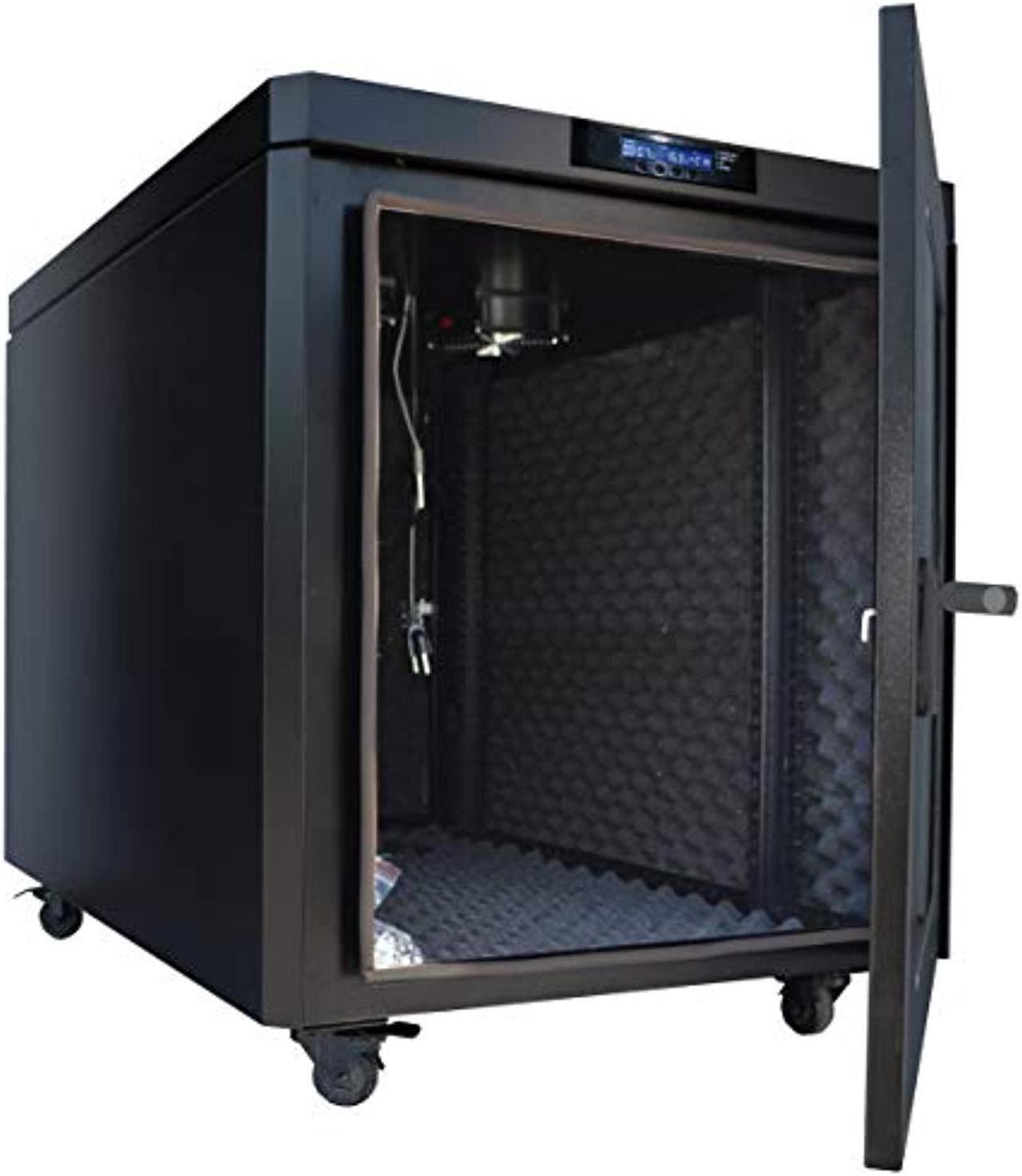 Alt view image 3 of 5 - Soundproof Server Rack Quiet - Acoustic Sound Proof Server Cabinet - Up to 36% Noise Reduction - Locking Server Enclosure - Silent Networking Cabinet - Noise Sound Dampening Box (12U)