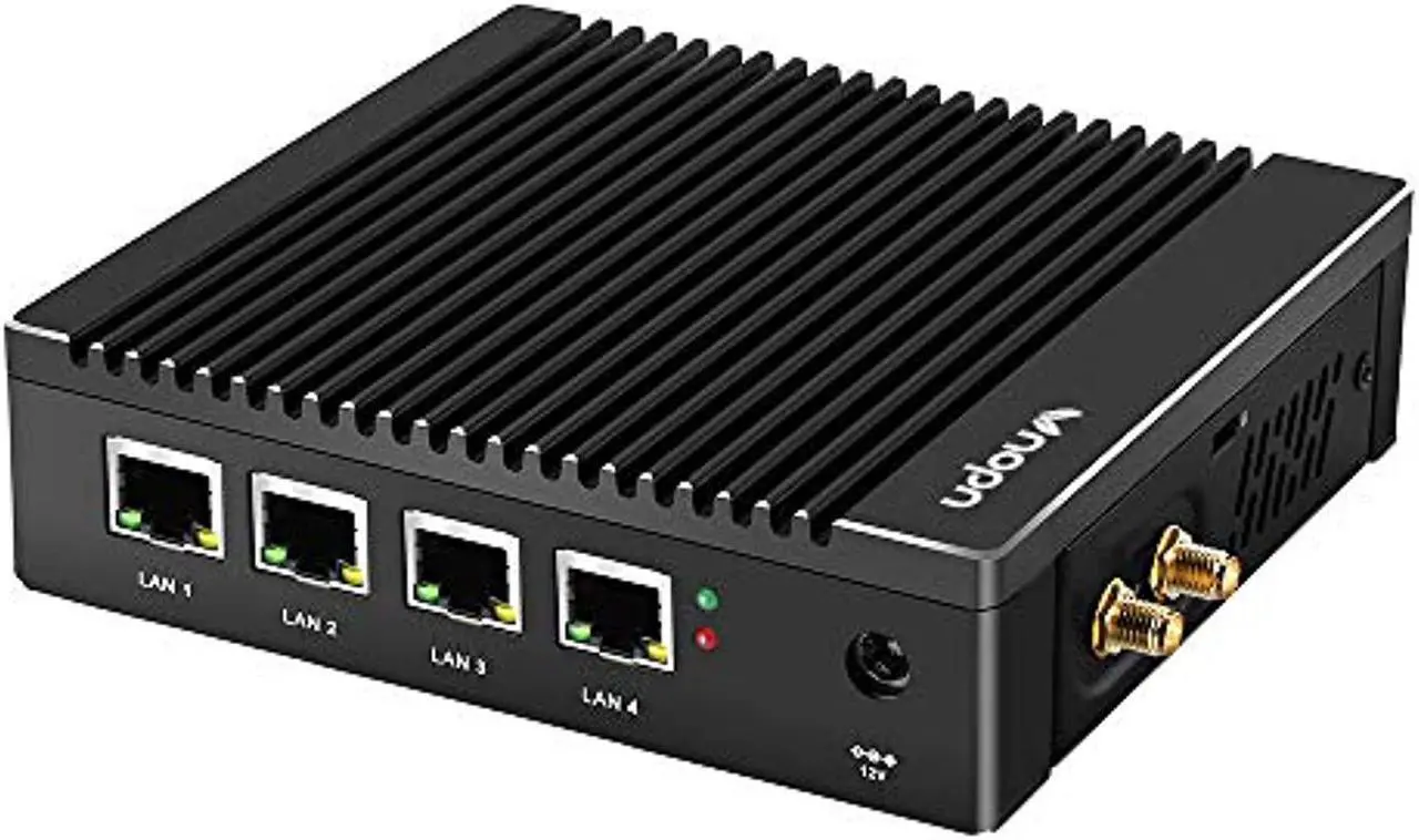 Main image of Vnopn Fanless Mini PC 4 Intel NIC Gigabit Ports, Micro Network Firewall Appliance/Gateway Soft Router Mini Computer Intel N3700 Quad Core, Support AES-NI, 8GB DDR3, 128GB mSATA SSD (K9-F12)