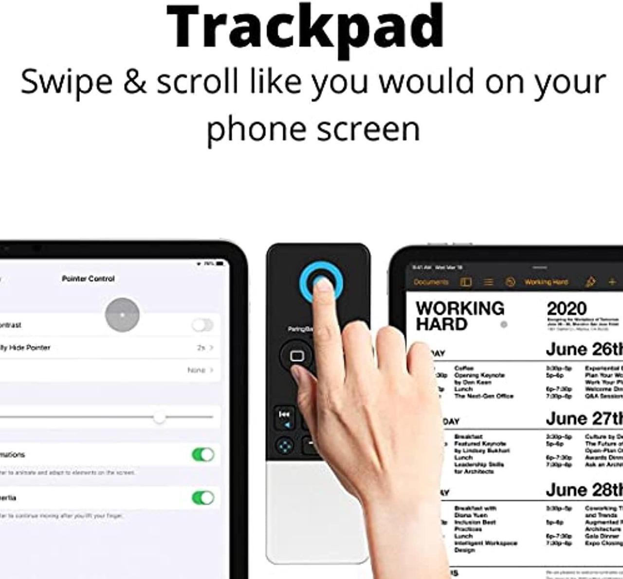 Alt view image 3 of 5 - TNP Bluetooth Remote Control for iPad iPhone - Trackpad Media Presenter for iOS Mac Android Tablet PC - Wireless Camera Shutter, Media Button, Presentation Clicker, iPad Air Pro, MacBook Pro  (BRC200)
